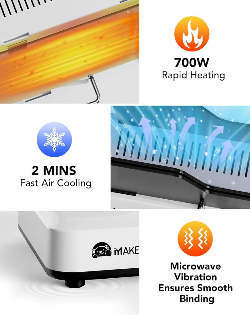 Makeasy Thermal Binding Machine 500 Sheets Capacity with 10PCS Binding Covers, Digital Touch Panel, Air Cooling, Electric Thermal Binder for A4//A5/Letter Size Documents - Image 4